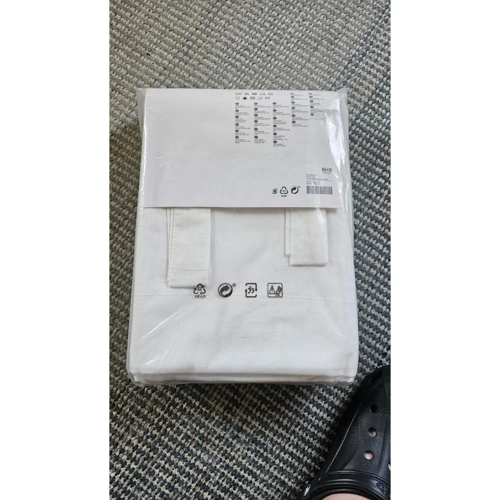 New Sealed Pair IKEA White LENDA Curtains Tab Top 55x118